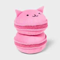 Cat Macaron Kids' Holiday Mini Weighted Plush Throw Pillow Light Pink - Pillowfort™