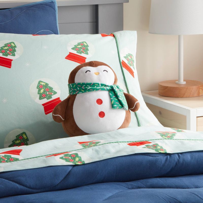 slide 2 of 3, Penguin Kids' Holiday Mini Weighted Plush Throw Pillow Brown - Pillowfort™, 1 ct