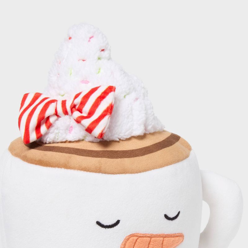 slide 3 of 3, Hot Cocoa Kids' Holiday Mini Weighted Stuffed Plush Throw Pillow Ivory - Pillowfort™, 1 ct