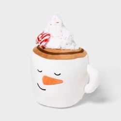 Hot Cocoa Kids' Holiday Mini Weighted Stuffed Plush Throw Pillow Ivory - Pillowfort™