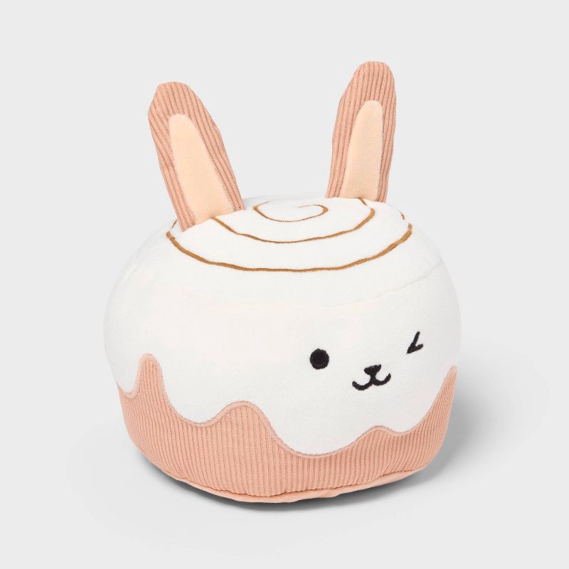 slide 1 of 3, CinnaBunny Kids' Holiday Mini Weighted Plush Throw Pillow Light Brown - Pillowfort™, 1 ct