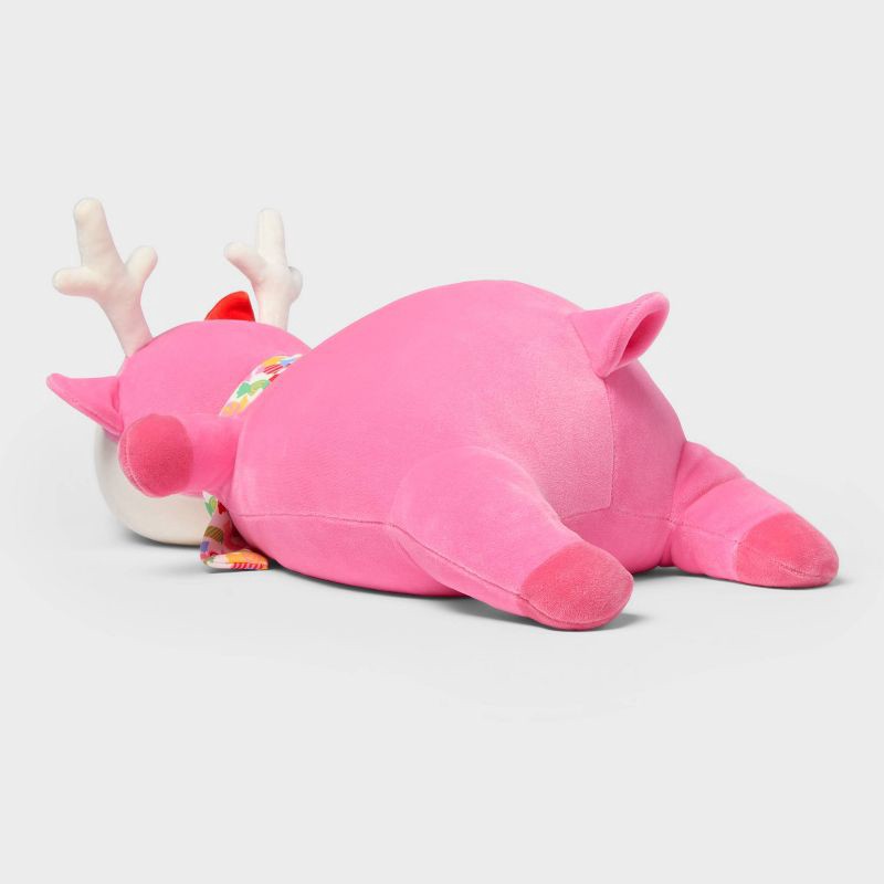 slide 3 of 4, Holiday Pink Deer Weighted Plush Kids' Throw Pillow- Pillowfort™, 1 ct