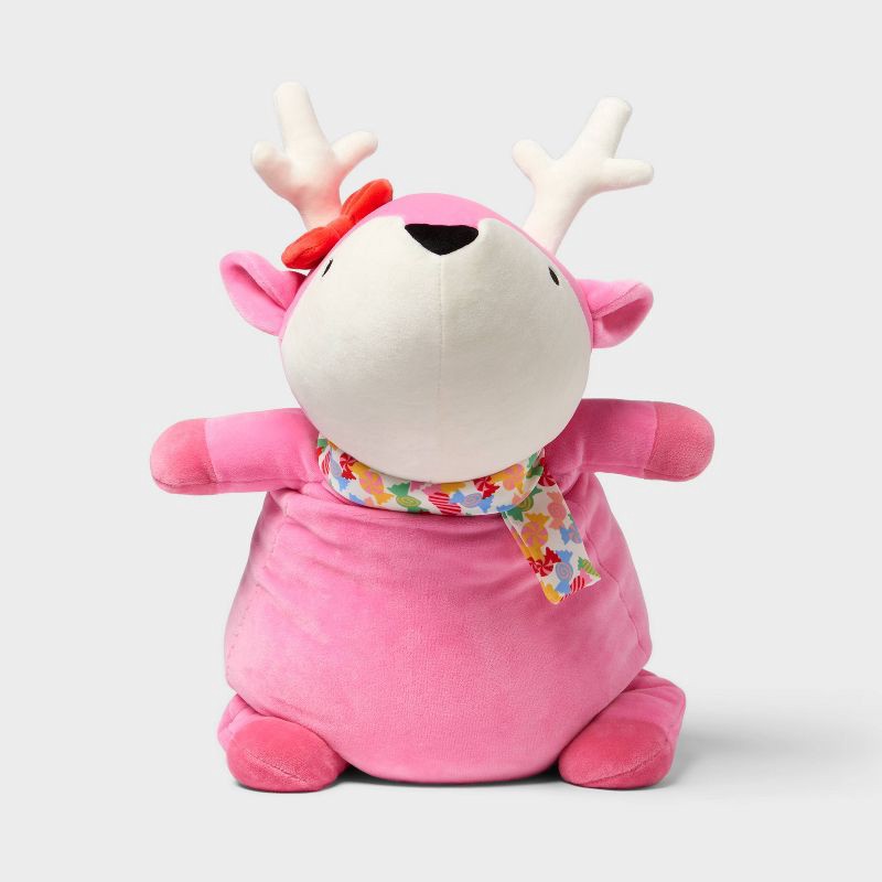 slide 4 of 4, Holiday Pink Deer Weighted Plush Kids' Throw Pillow- Pillowfort™, 1 ct