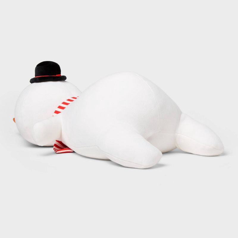 slide 3 of 4, Holiday Snowman Weighted Plush Kids' Throw Pillow White - Pillowfort™, 1 ct