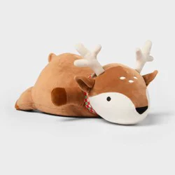 Holiday Brown Deer Weighted Plush Kids' Throw Pillow - Pillowfort™