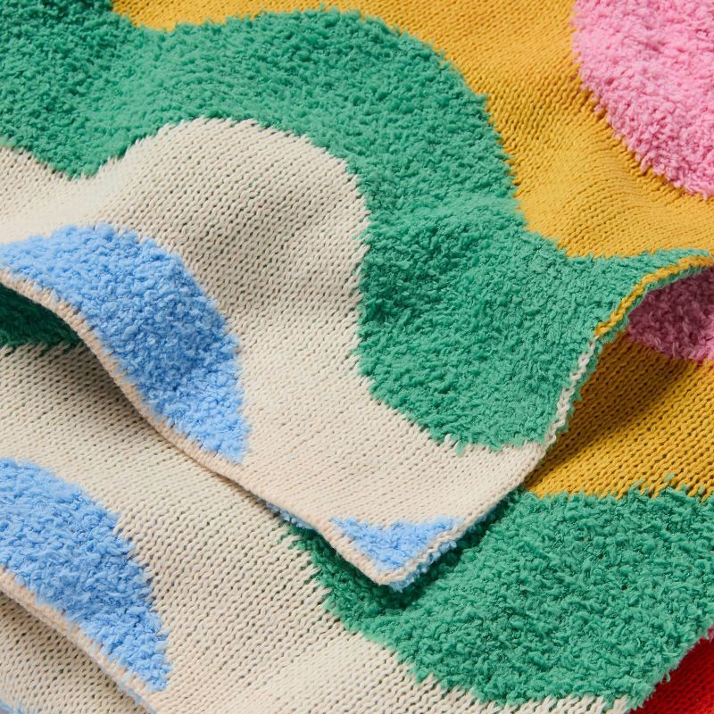 slide 3 of 3, 48"x58" Holiday Wavy Striped Knit Kids' Throw Blanket - Pillowfort™, 1 ct