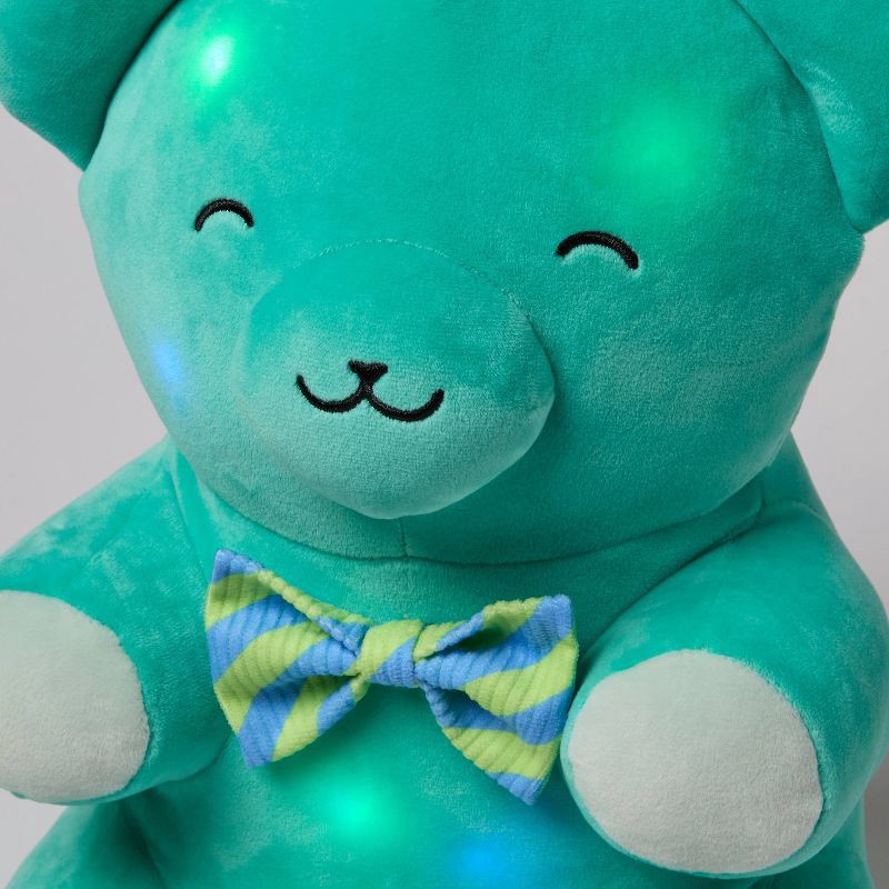 slide 4 of 4, Gummy Bear Light-Up Stuffed Plush Kids' Throw Pillow Blue - Pillowfort™, 1 ct