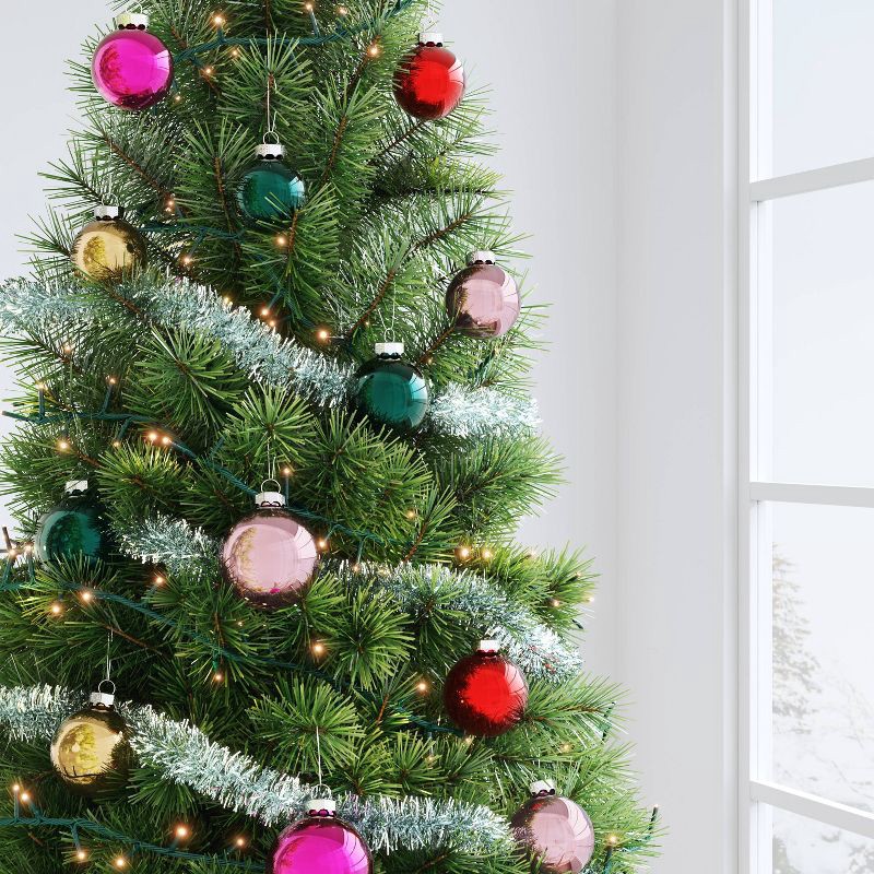 slide 2 of 3, 42pc Round Glass Christmas Tree Ornaments Shiny - Wondershop™, 42 ct