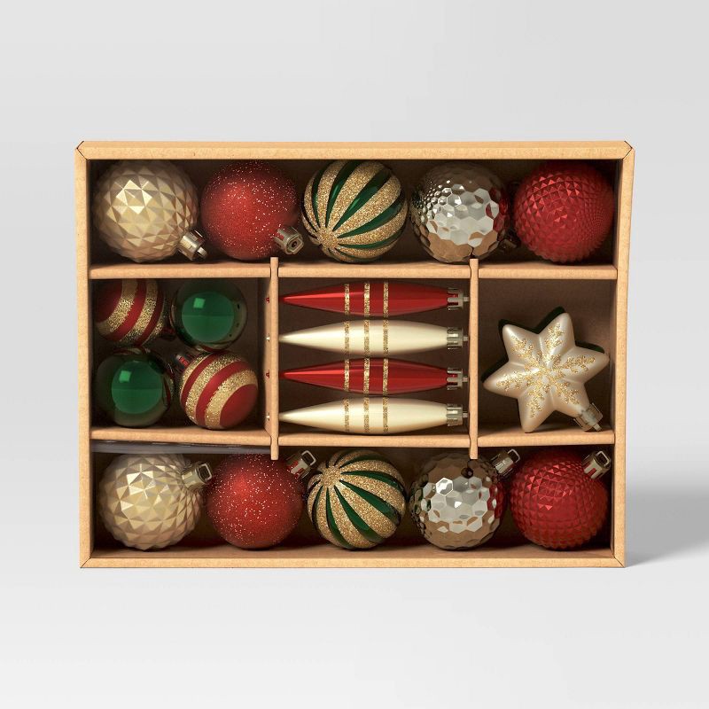 slide 3 of 4, 20ct Christmas Mixed Finial Set Red/Green/Gold - Wondershop™, 20 ct