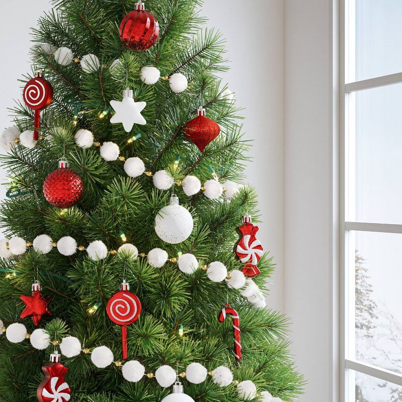 slide 2 of 3, 20ct Christmas Mixed Candy Ornament Set White/Red - Wondershop™, 20 ct