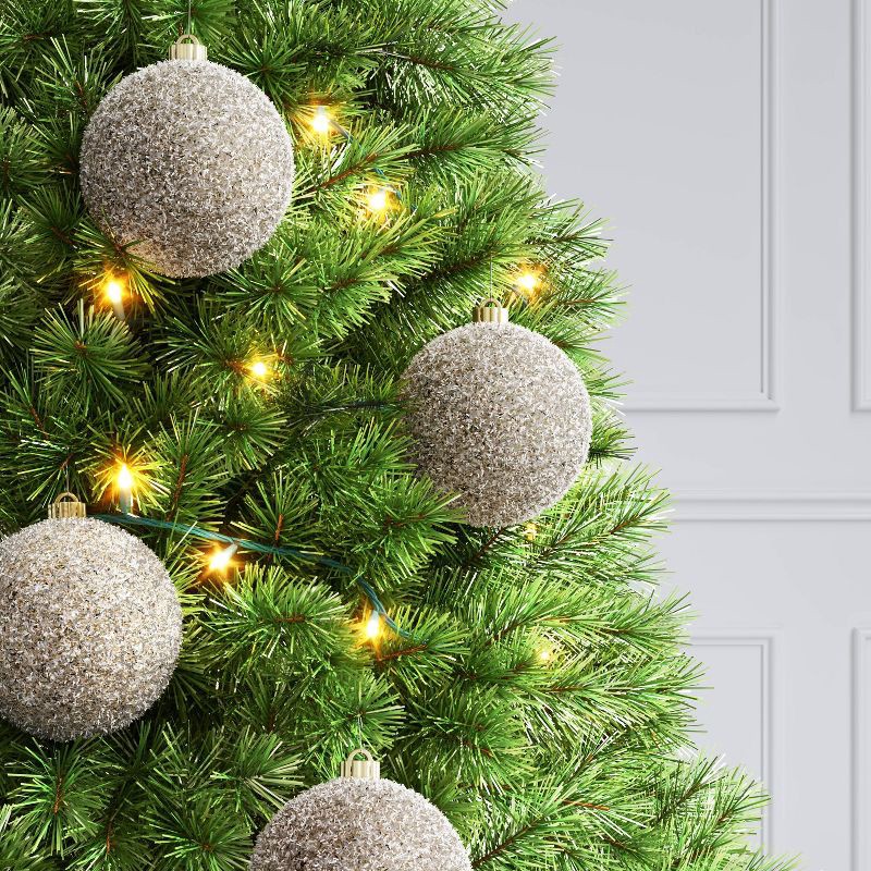 slide 2 of 4, 4ct 150mm Christmas Tinsel Ornament Set Champagne Gold - Wondershop™, 4 ct