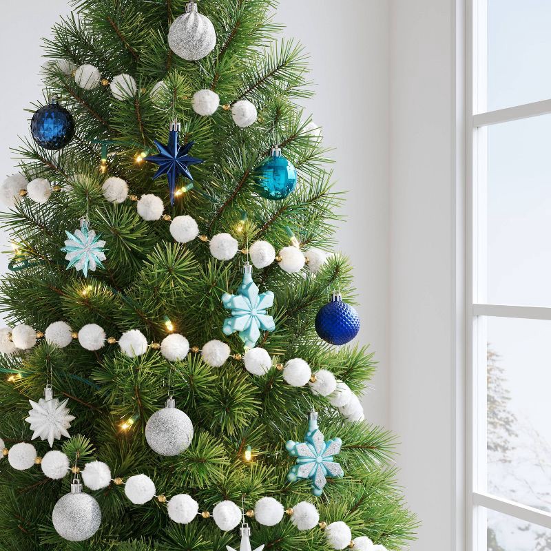 slide 2 of 4, 20ct Christmas Mixed Snowflake Set Dark Blue/Light/Silver - Wondershop™, 20 ct