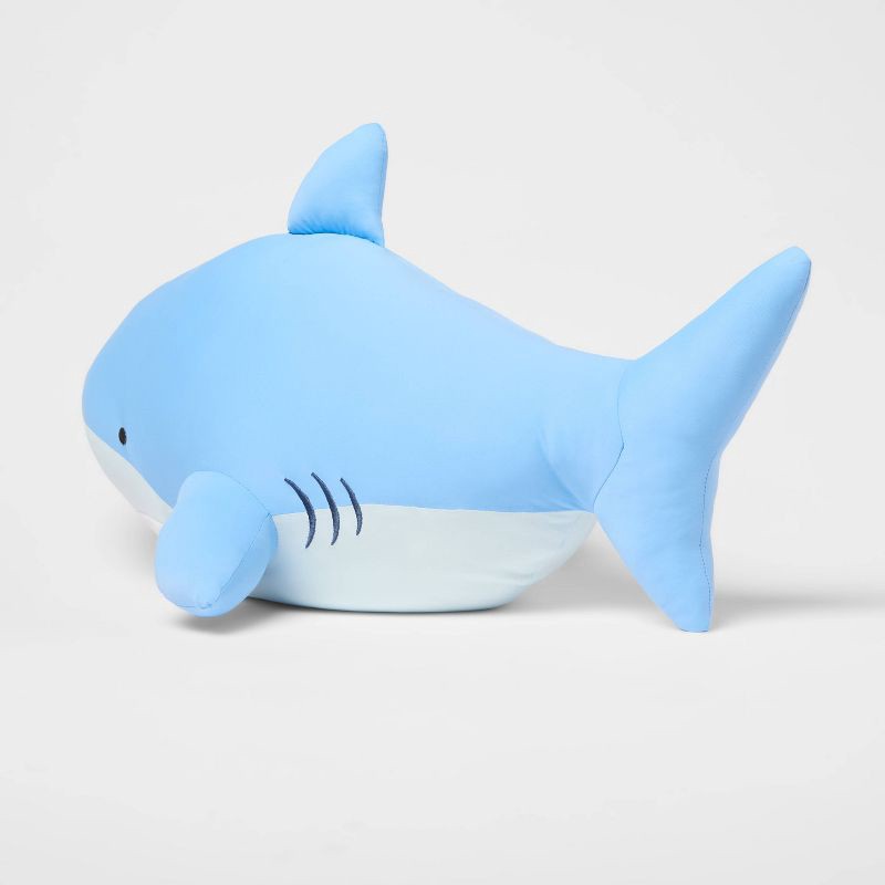 slide 3 of 4, Shark Soothing Weighted Plush Kids' Throw Pillow Blue - Pillowfort™, 1 ct