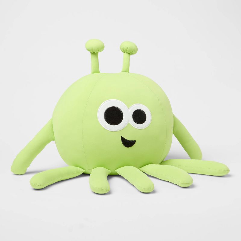 slide 1 of 4, Alien Soothing Weighted Plush Kids' Throw Pillow Green - Pillowfort™, 1 ct