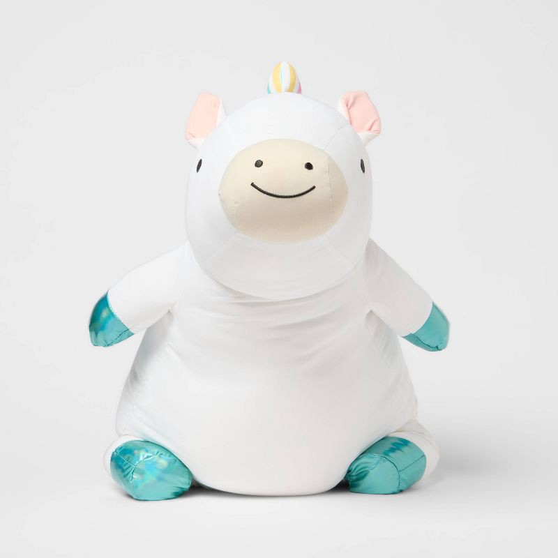 slide 4 of 4, Rainbow Horse Soothing Weighted Plush Kids' Throw Pillow White - Pillowfort™, 1 ct