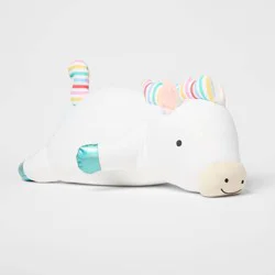 Rainbow Horse Soothing Weighted Plush Kids' Throw Pillow White - Pillowfort™