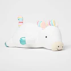 Rainbow Horse Soothing Weighted Plush Kids' Throw Pillow White - Pillowfort™