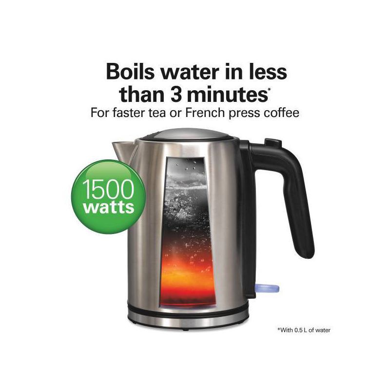 slide 2 of 10, Hamilton Beach 1L Stainless Steel Kettle, 1 liter
