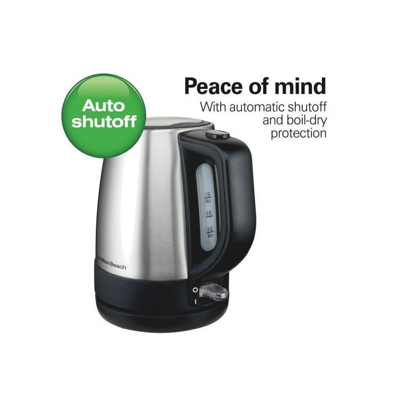 slide 5 of 6, Hamilton Beach 1L Stainless Steel Kettle, 1 liter