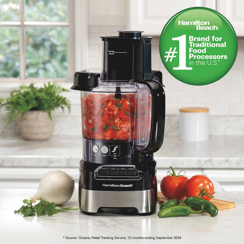 slide 5 of 7, Hamilton Beach 12 Cup Stack and Snap Food Processor, 1 ct