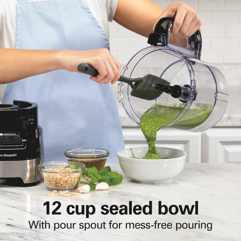 slide 6 of 7, Hamilton Beach 12 Cup Stack and Snap Food Processor, 1 ct