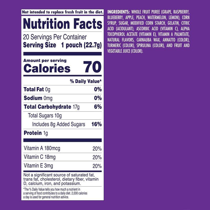 slide 8 of 8, Welch's Juicefuls Fusions Fruit Snacks - 16oz/20ct, 20 ct; 16 oz
