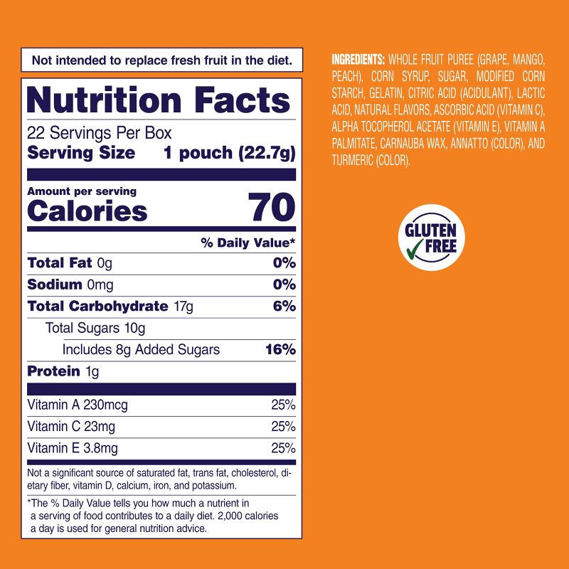 slide 9 of 9, Welch's Fruit Snacks Mango Peach - 17.6oz/22ct, 22 ct; 17.6 oz