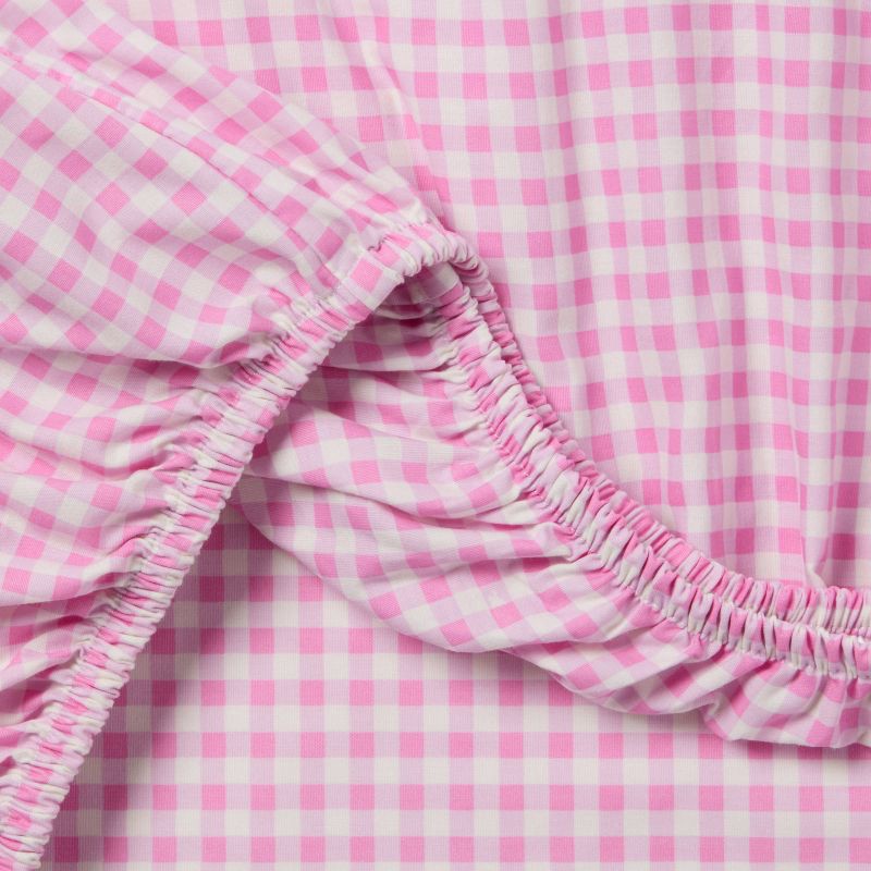 slide 4 of 4, Twin Gingham Kids' Cotton Sheet Set - Pillowfort™, 1 ct