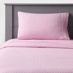 Twin Gingham Kids' Cotton Sheet Set - Pillowfort™
