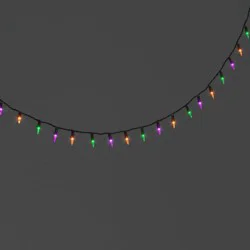 100ct LED Tri Color Halloween Indoor Outdoor Miniature String Lights Purple/Teal/Black - Hyde and EEK! Boutique™