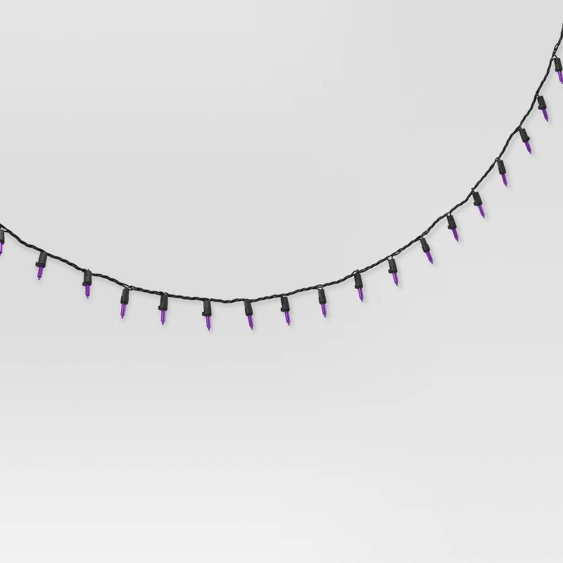 slide 3 of 4, 300ct LED Halloween Indoor Outdoor Miniature String Lights Purple/Black - Hyde and EEK! Boutique™, 300 ct