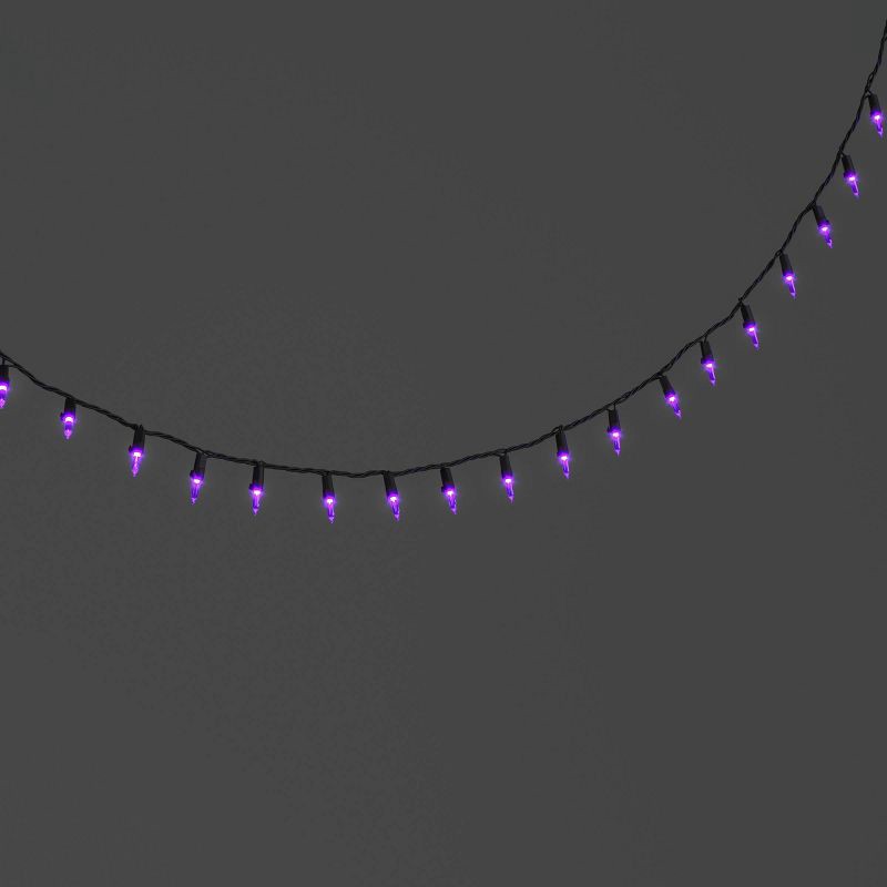slide 1 of 4, 300ct LED Halloween Indoor Outdoor Miniature String Lights Purple/Black - Hyde and EEK! Boutique™, 300 ct