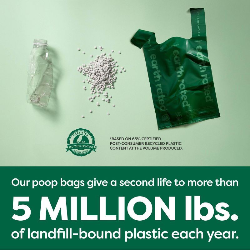 slide 9 of 9, Earth Rated Lavender Scented Handled Dog Waste Disposal Bags Refill Rolls - 120ct, 120 ct