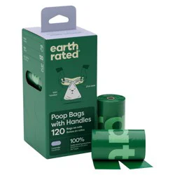 Earth Rated Lavender Scented Handled Dog Waste Disposal Bags Refill Rolls - 120ct