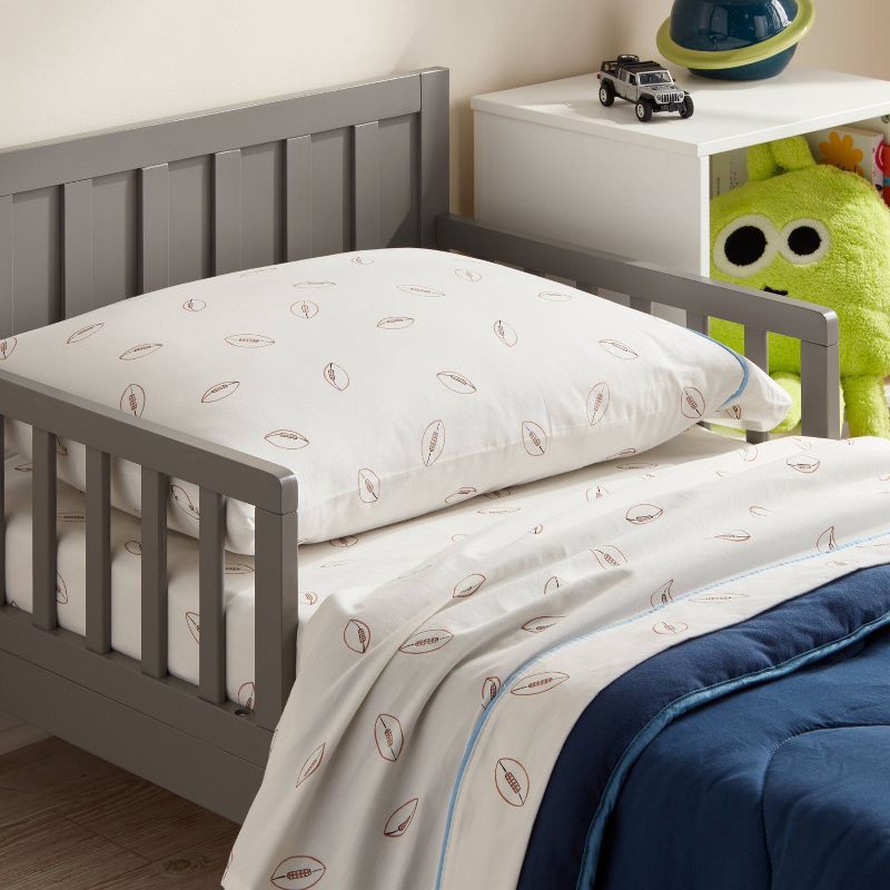 slide 2 of 4, Full Football Kids' Cotton Sheet Set - Pillowfort™, 1 ct
