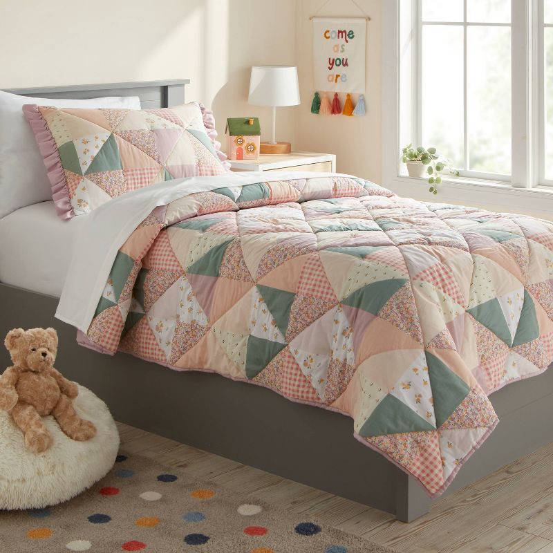 slide 2 of 3, Full/Queen Multi Patchwork Heirloom Kids' Quilt - Pillowfort™, 1 ct