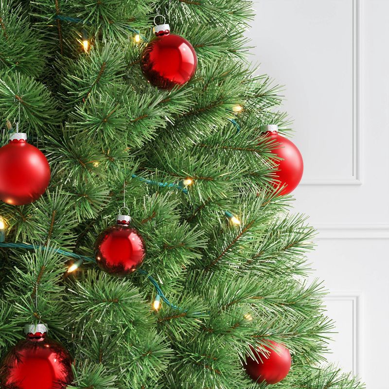 slide 2 of 3, 42pc Round Glass Christmas Tree Ornament Set Red - Wondershop™, 42 ct