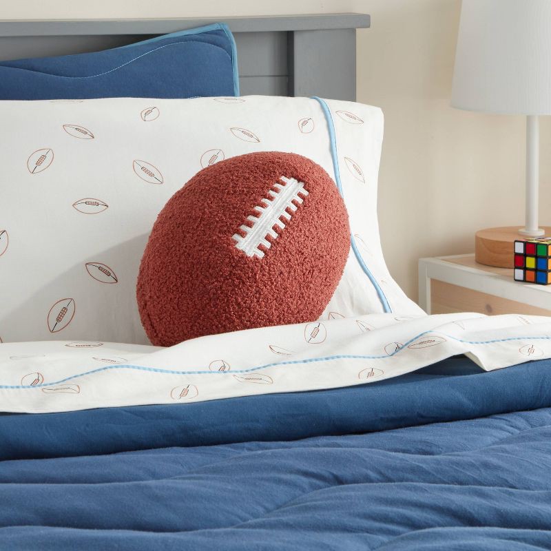 slide 2 of 3, Football Sport Boucle Kids' Decorative Throw Pillow - Pillowfort™, 1 ct