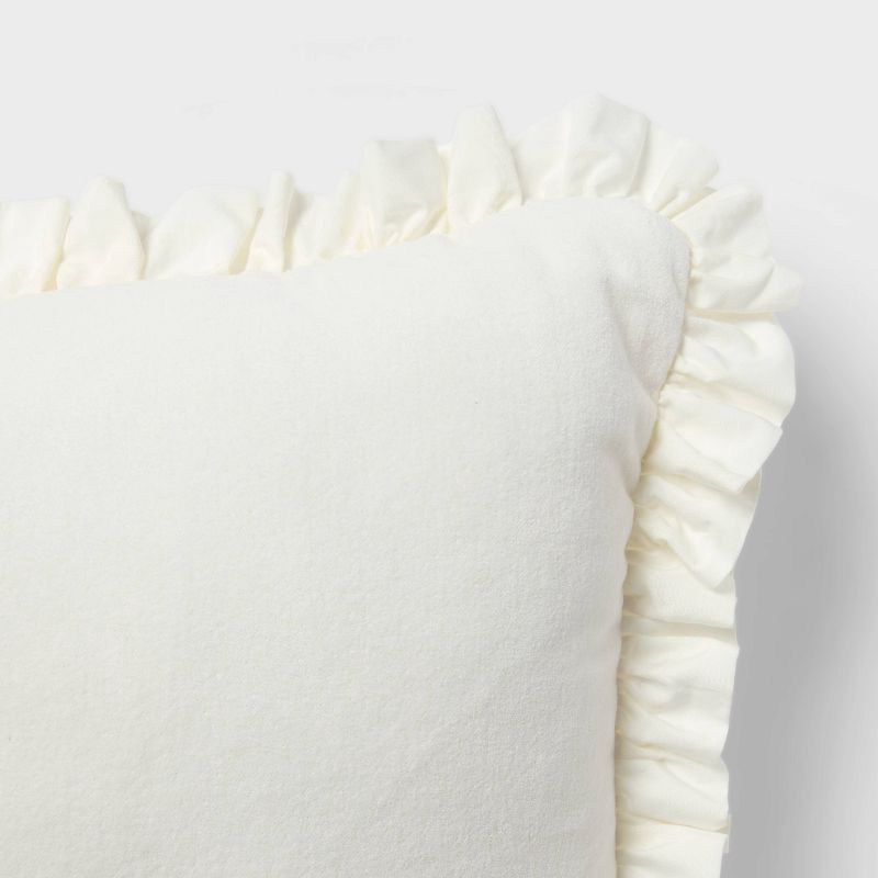 slide 4 of 4, Velvet Bow Kids' Decorative Throw Pillow Cream - Pillowfort™, 1 ct