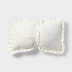 Velvet Bow Kids' Decorative Throw Pillow Cream - Pillowfort™
