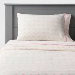 Twin Pretty Bow Kids' Cotton Sheet Set - Pillowfort™