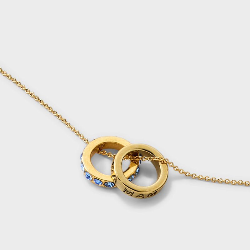 slide 4 of 7, Tiny Tags 14K Gold Ion Plated Rhinestone Boy Mama Circle Pendant Necklace, 1 ct