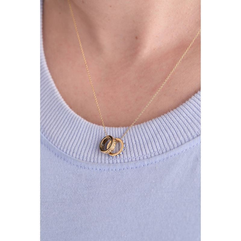 slide 7 of 7, Tiny Tags 14K Gold Ion Plated Rhinestone Boy Mama Circle Pendant Necklace, 1 ct