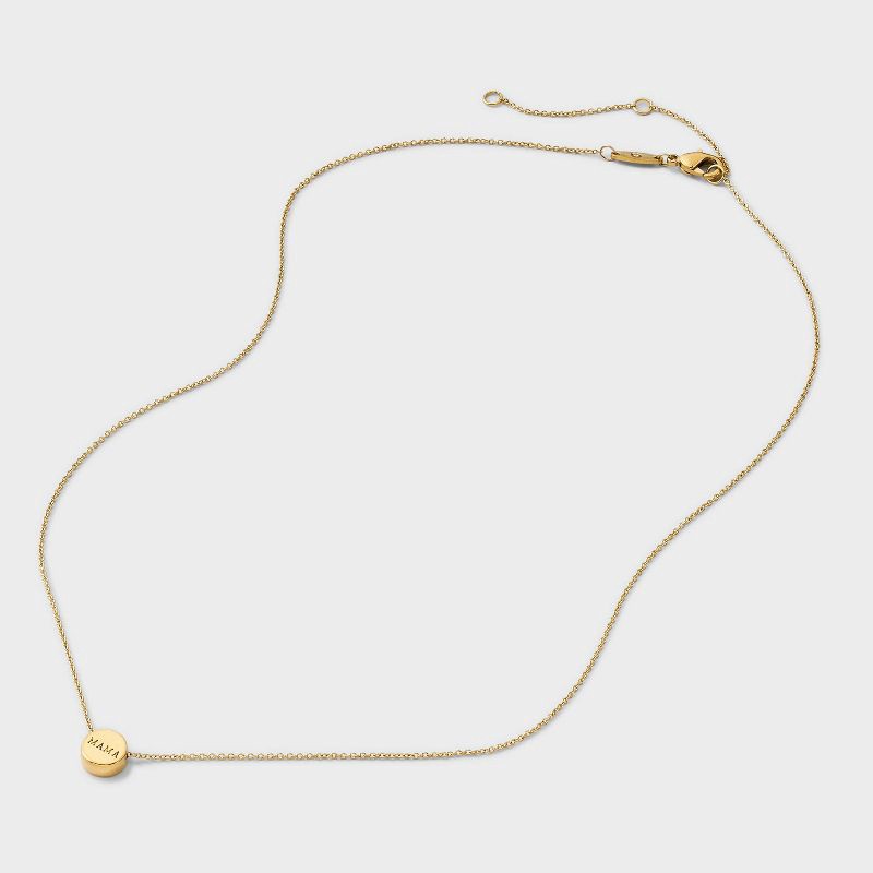 slide 3 of 7, Tiny Tags 14K Gold Ion Plated Mama Slider Circle Pendant Necklace - Gold, 1 ct