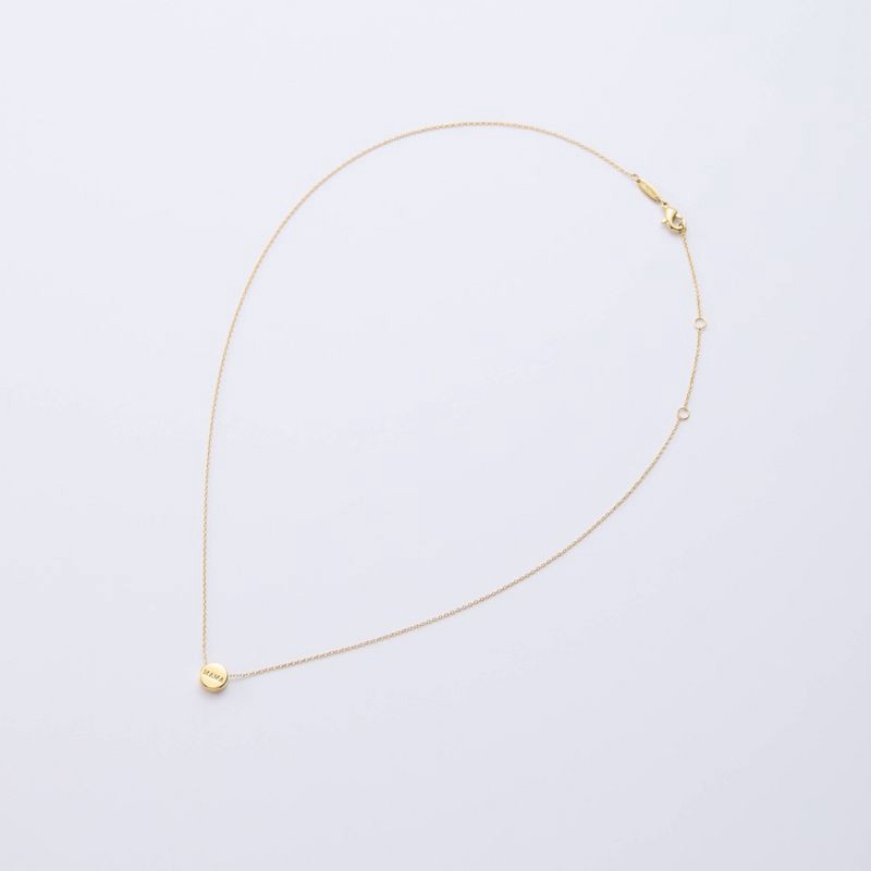 slide 7 of 7, Tiny Tags 14K Gold Ion Plated Mama Slider Circle Pendant Necklace - Gold, 1 ct