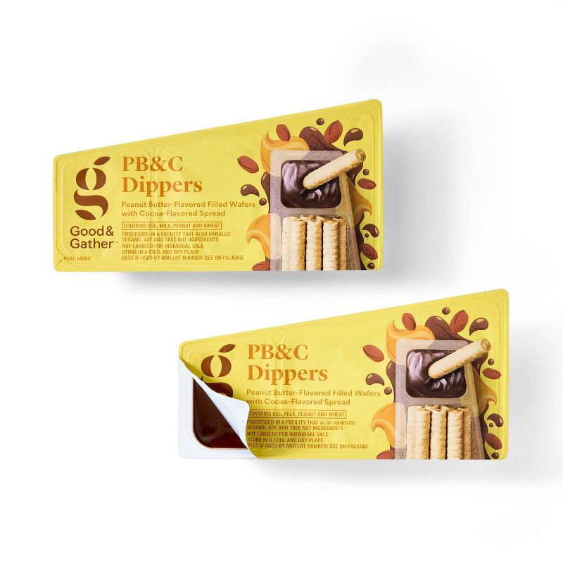 slide 3 of 5, Peanut Butter Filled Wafer Stix With Cocoa Spread - 12.7oz/6ct - Good & Gather™, 12.7 oz, 6 ct