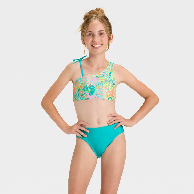 slide 4 of 4, Girls' Tropical Wilderness Swimwear Set - Cat & Jack™ L, 1 ct