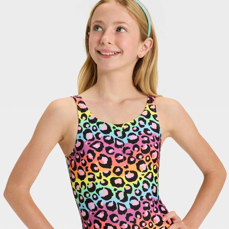 slide 2 of 3, Girls' Rainbow Cheetah Printed One Piece Swimsuit - Cat & Jack™ XL, 1 ct