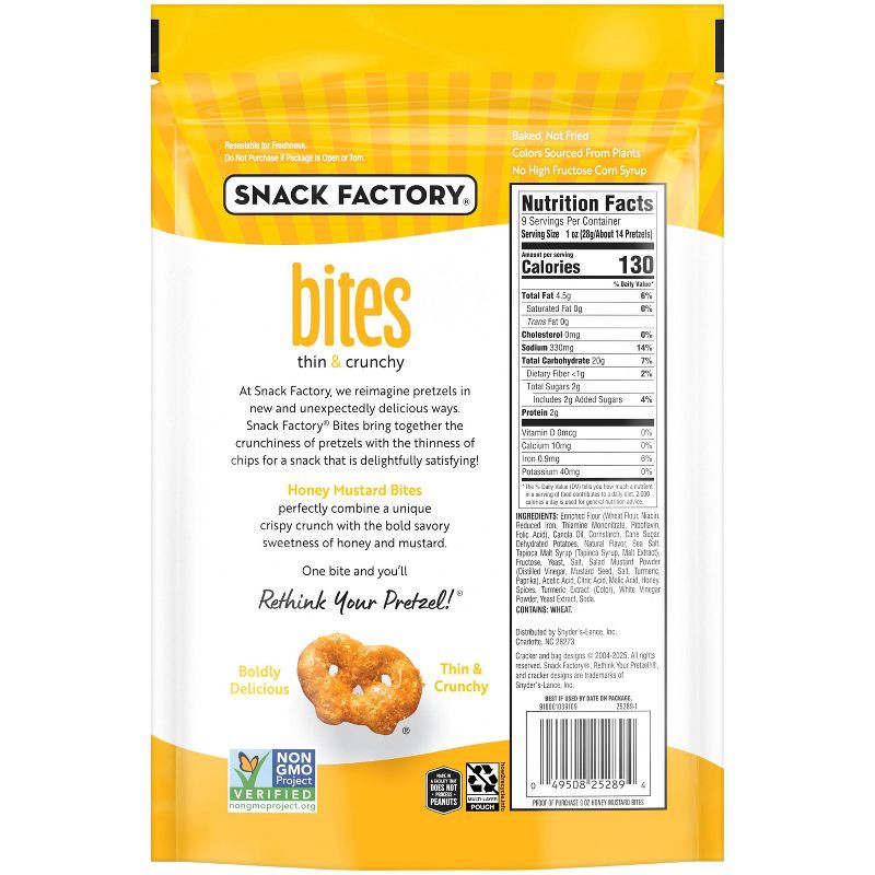 slide 2 of 5, Snack Factory Bites - Honey Mustard - 9oz, 9 oz