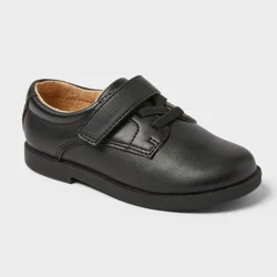 Toddler Miles Dress Shoes - Cat & Jack™ Black 7T: Hook and Loop Closure, Flexible Textured Outsole, Round Closed Toe